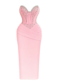 Thumbnail for Custom Strapless Mermaid Corset Gown With Crystals Gala Bespoke Occasion Gown