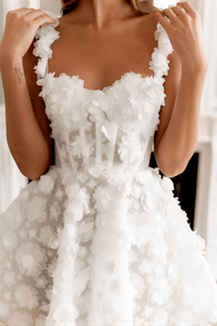 Thumbnail for Customized White Mini Prom Dress Flower Lace Embroidery Evening Dress Lace-Up Spaghetti Strap Party Dress, Drestiny, White, Sleeveless, United States, USA, Canada, Australia, New Zealand, United Kingdom, UK, Custom Colors, 2, 4, 6, 8, 10, 12, 14, 16, 18, 20, 22, 24, 26, 28, 14W, 16W, 18W, 20W, 22W, 24W, 26W, 28W, Custom Size, White short prom dress, White mini formal dress, white lace mini prom dress, White mini cocktail dress, shopdrestiny.com