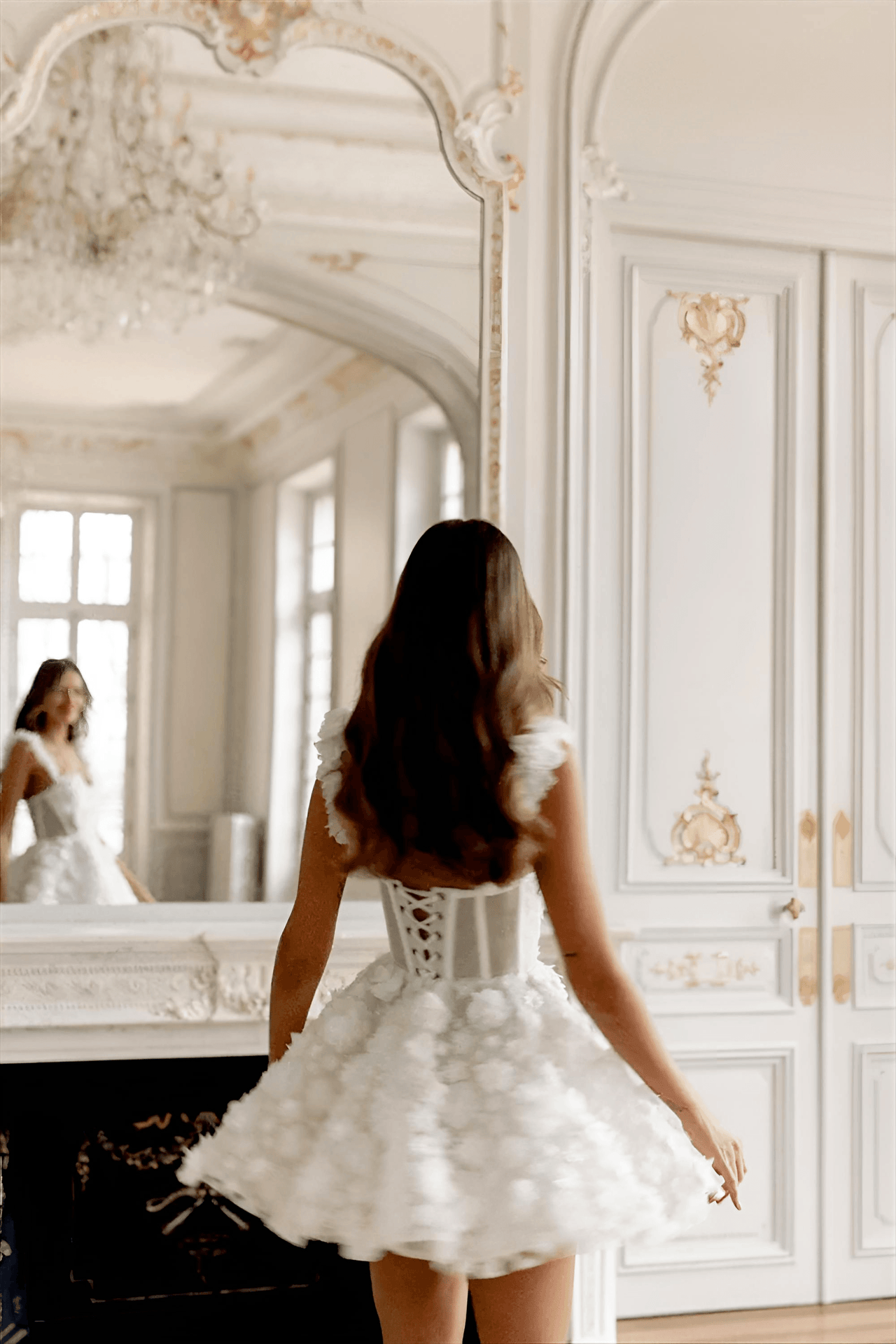 Customized White Mini Prom Dress Flower Lace Embroidery Evening Dress Lace-Up Spaghetti Strap Party Dress, Drestiny, White, Sleeveless, United States, USA, Canada, Australia, New Zealand, United Kingdom, UK, Custom Colors, 2, 4, 6, 8, 10, 12, 14, 16, 18, 20, 22, 24, 26, 28, 14W, 16W, 18W, 20W, 22W, 24W, 26W, 28W, Custom Size, White short prom dress, White mini formal dress, white lace mini prom dress, White mini cocktail dress, shopdrestiny.com