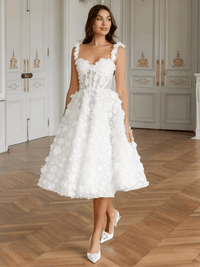 Thumbnail for Customized White Midi Prom Dress Flower Lace Embroidery Evening Dress Lace-Up Spaghetti Strap Party Dress, Drestiny, White, Sleeveless, United States, USA, Canada, Australia, New Zealand, United Kingdom, UK, Custom Colors, 2, 4, 6, 8, 10, 12, 14, 16, 18, 20, 22, 24, 26, 28, 14W, 16W, 18W, 20W, 22W, 24W, 26W, 28W, Custom Size, White short prom dress, White mini formal dress, white lace mini prom dress, White mini cocktail dress, shopdrestiny.com