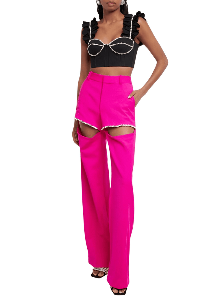 Cut Out Hot Pink Wide Leg Pants For Women - 5 Styles!