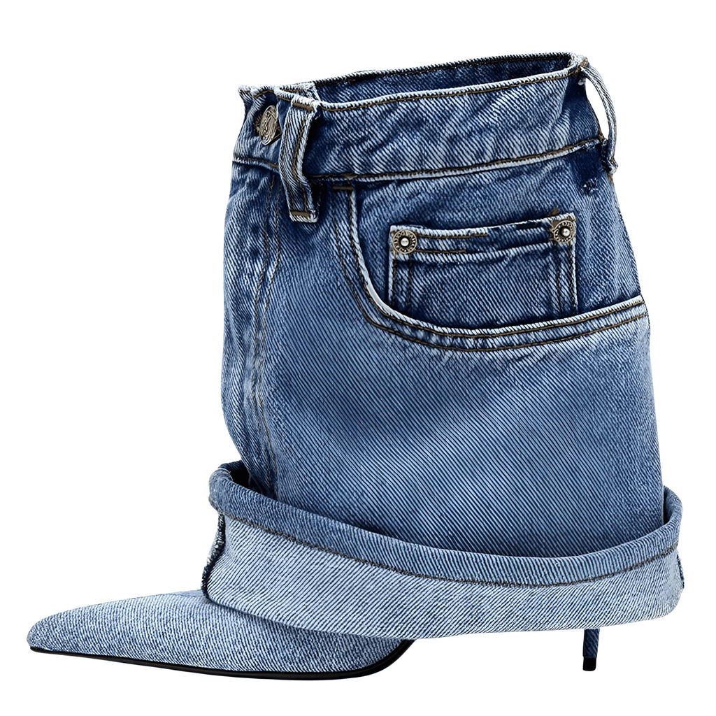 Blue Denim Heels For Women