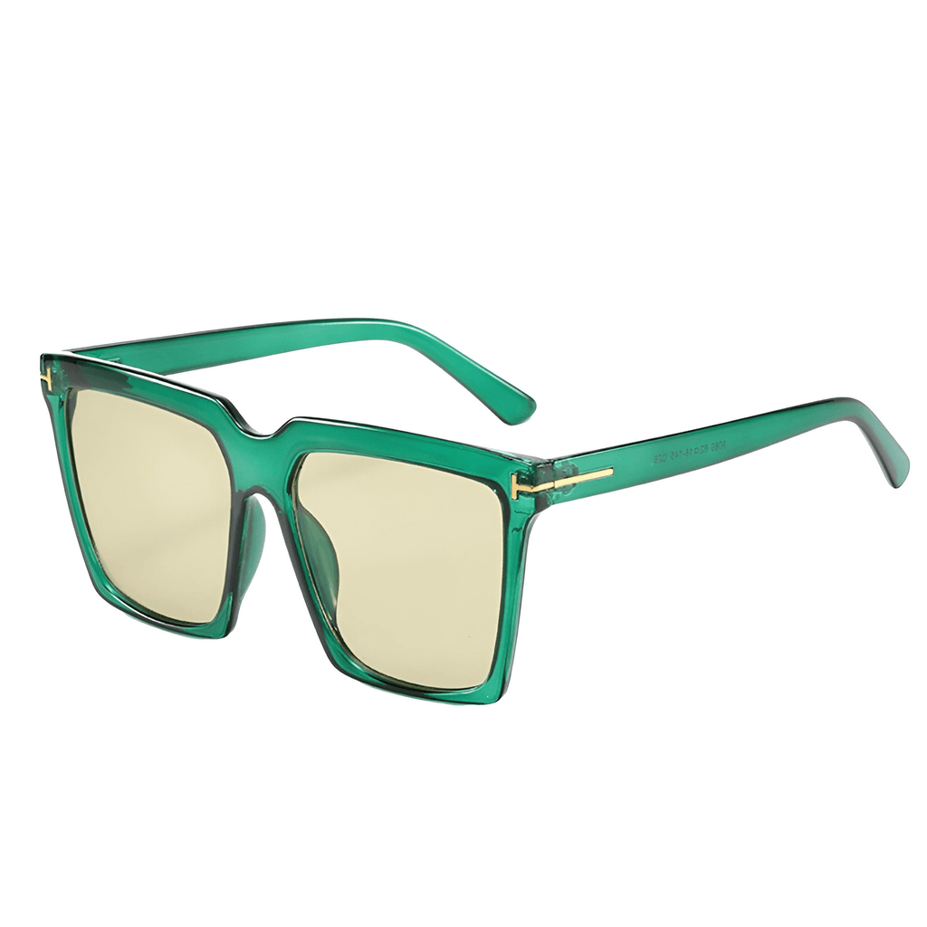 Designer Luxury Women's Fashion Green Square Sunglassesc