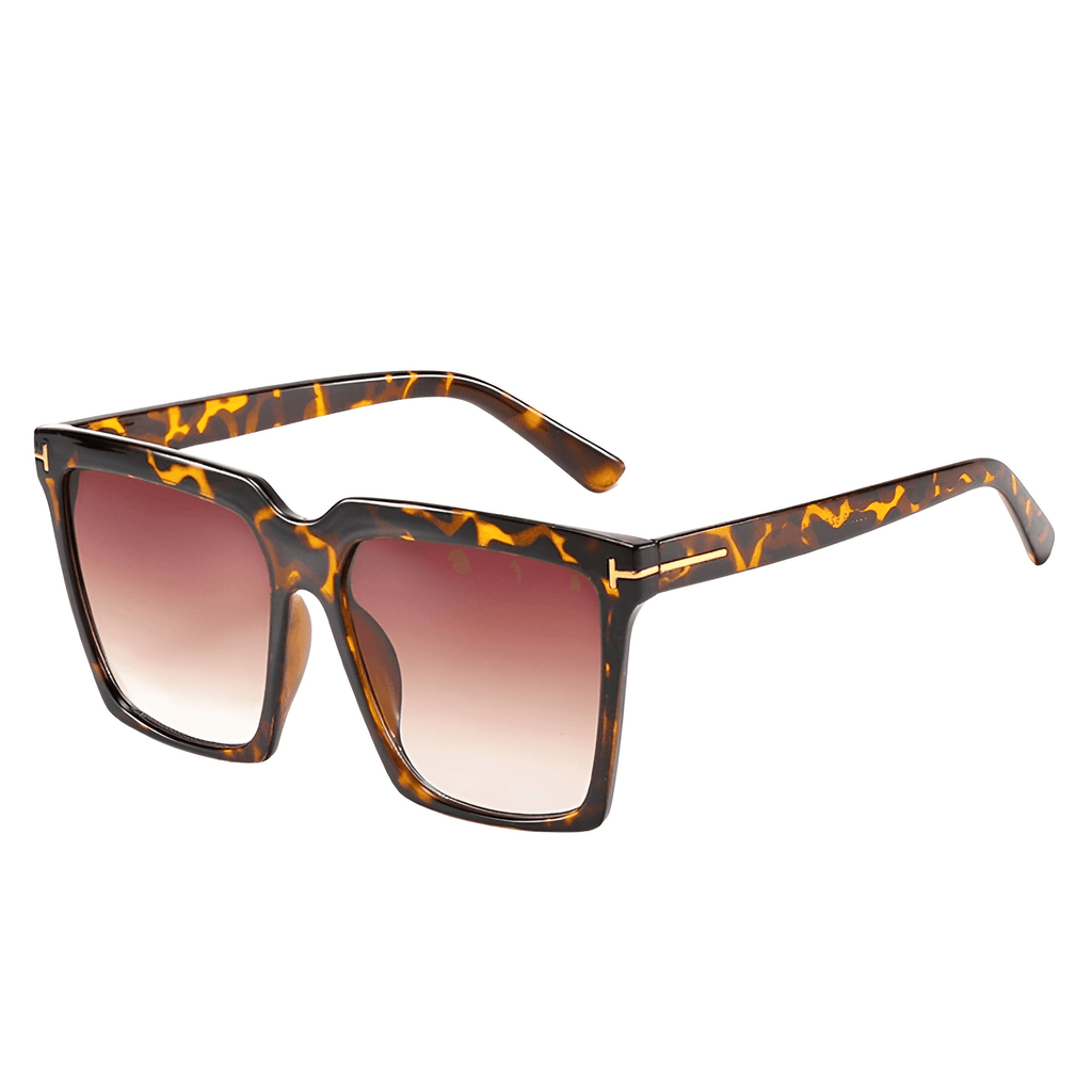 Designer Luxury Women's Fashion Leopard Square Sunglasses