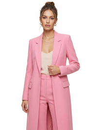 Thumbnail for Woman wearing a pink suit on a white background