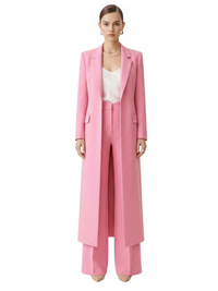 Thumbnail for Woman wearing a pink suit on a white background