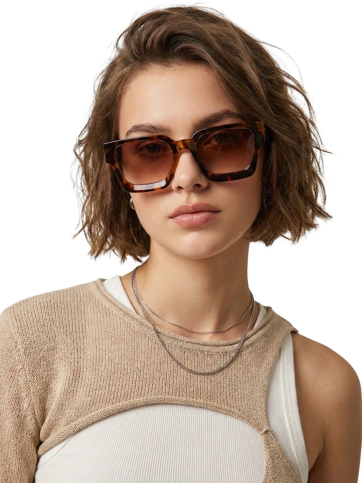 Designer Luxury Fashion Small Square Sunglasses Women