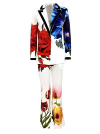 Thumbnail for Designer Suit Set Women's Single Button Gorgeous Floral Printed Blazer Suit Pants Set -, Pant Suits , Drestiny , Australia, Blazers, Blue, Canada, Dress Pants, Jackets, L, Long Sleeves, M, New Zealand, Pant Sets, Pant Suits, Red, S, Sets, United Kingdom, United States, White, XL, XXL, Yellow , Drestiny , www.shopdrestiny.com