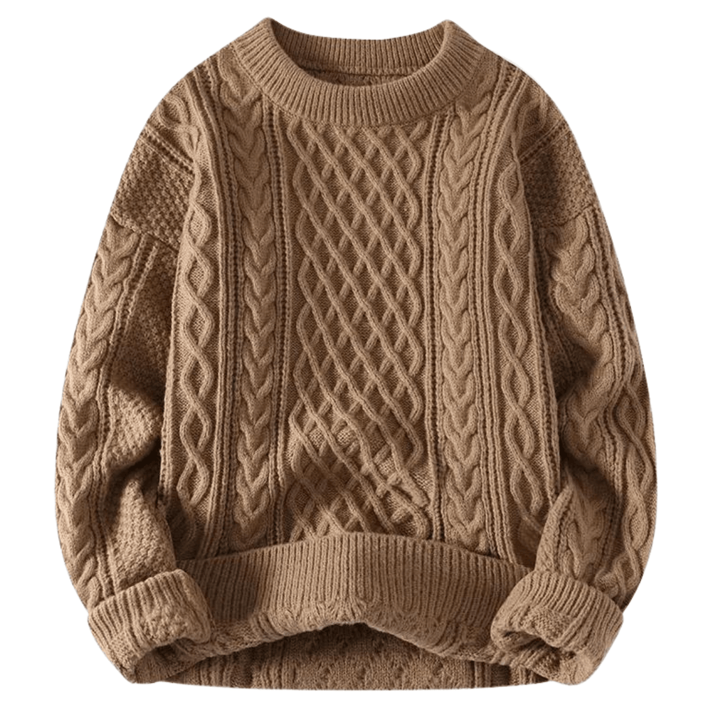 Retro Knitted Brown Pullover Sweaters For Men