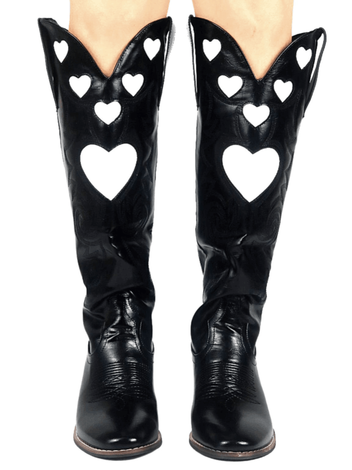 Knee High Heart Shape Cowboy Boots For Women - In 8 Colors! -, Boots , Drestiny , 10, 10.5, 7.5, 8.5, 9, 9.5, Australia, Beige, Black, Boots, Brown, FR, Pink, Purple, Red, Teal, United Kingdom, United States, White, Yellow , Drestiny , www.shopdrestiny.com