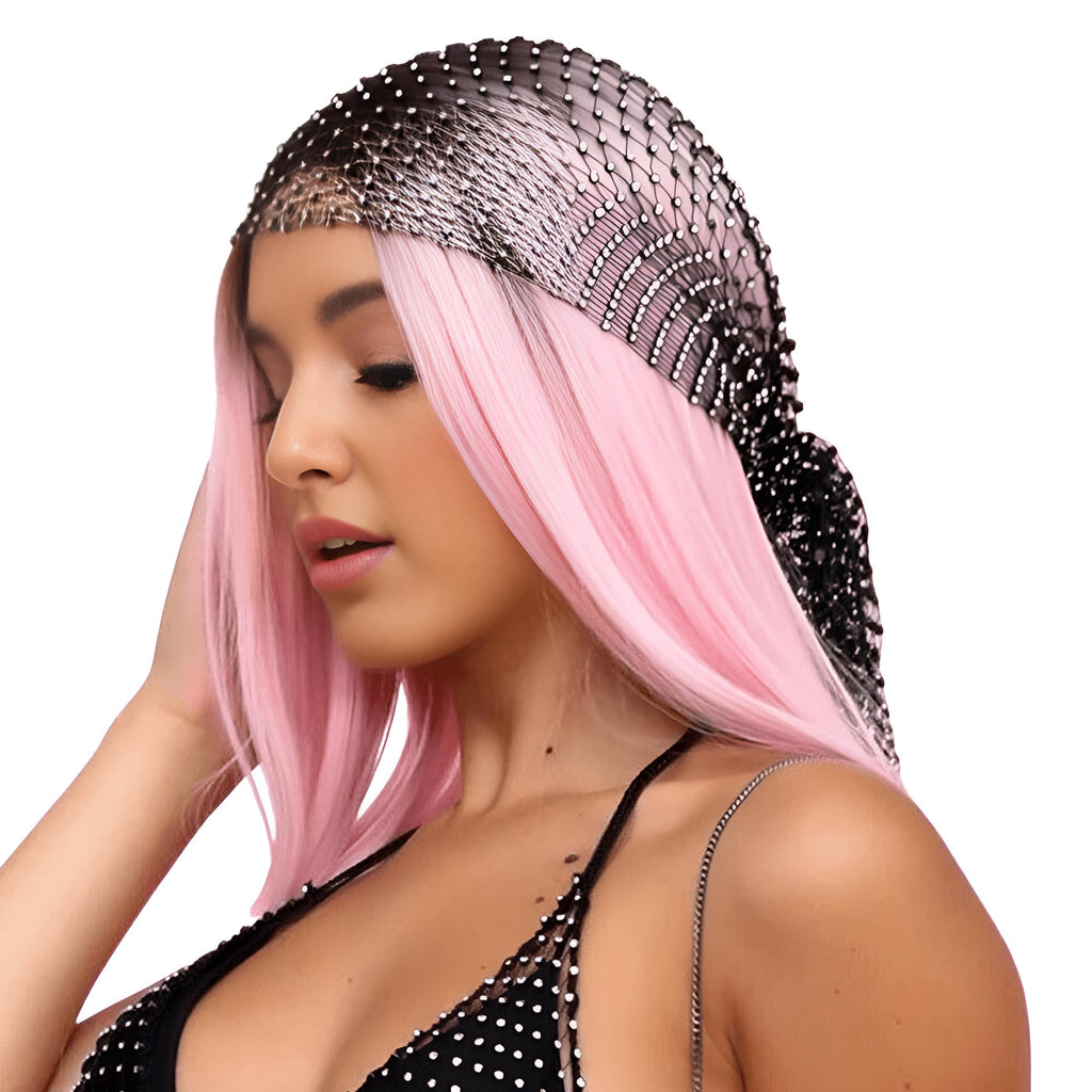 Glamorous women's black head scarf with bling rhinestones. Get free shipping and tax covered when you shop at Drestiny. Up to 80% off!