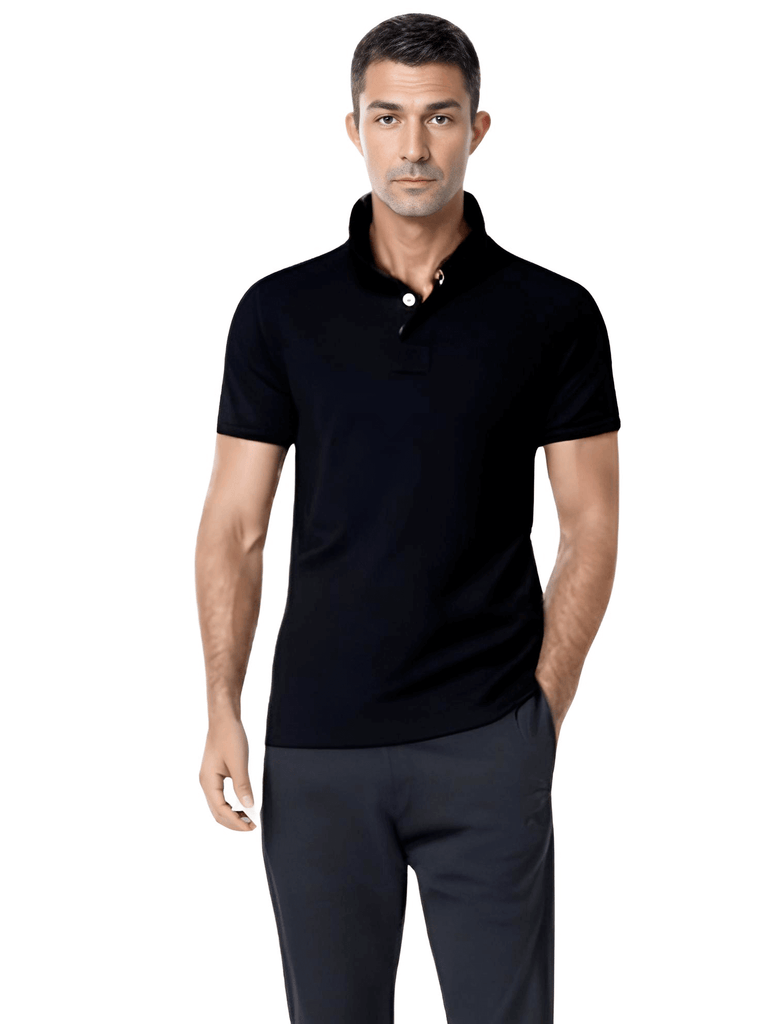 Don't miss out on these trendy slim fit black polo t-shirts at Drestiny. Free shipping, tax covered, and up to 50% off for a limited time!