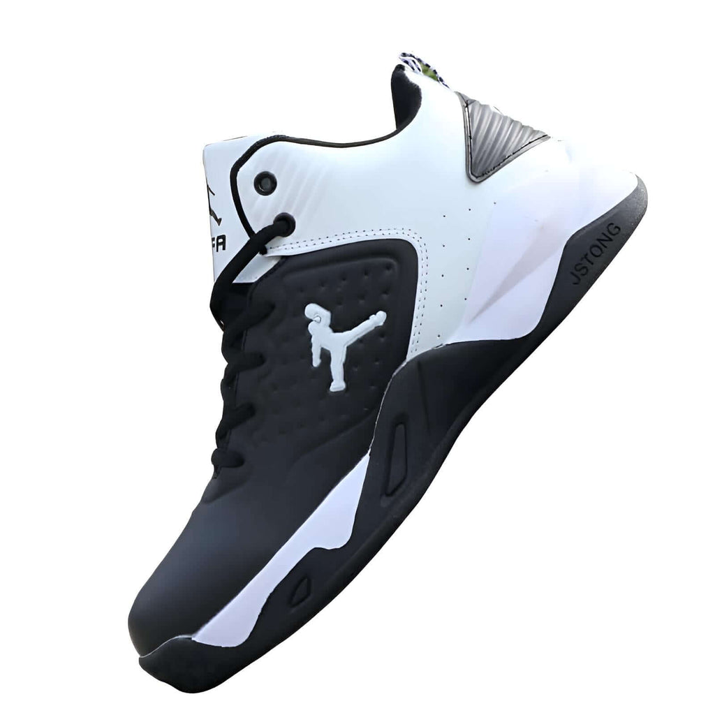 Drestiny-Black and White-Men's High Top Basketball Shoes