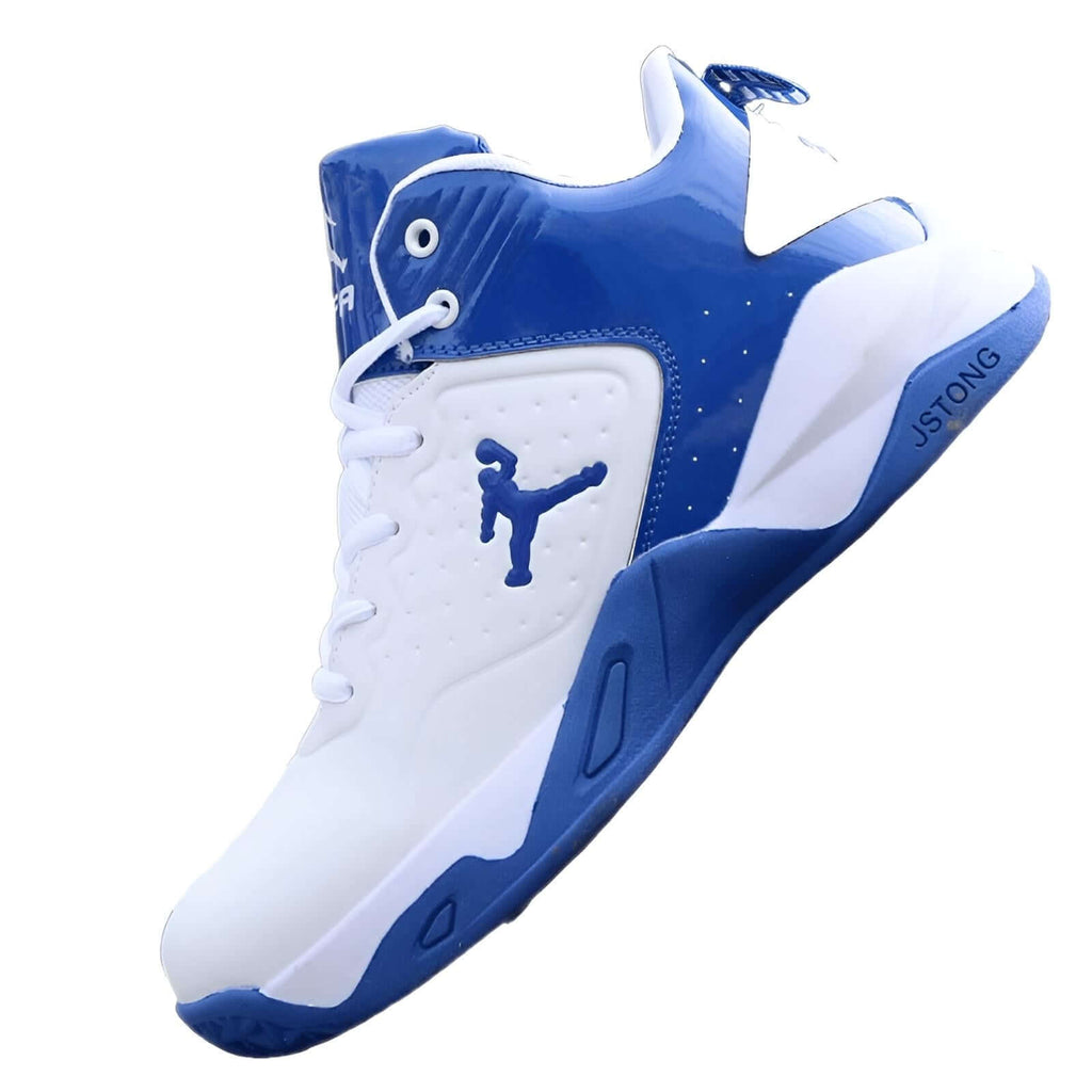 Drestiny-Blue and White-Men's High Top Basketball Shoes