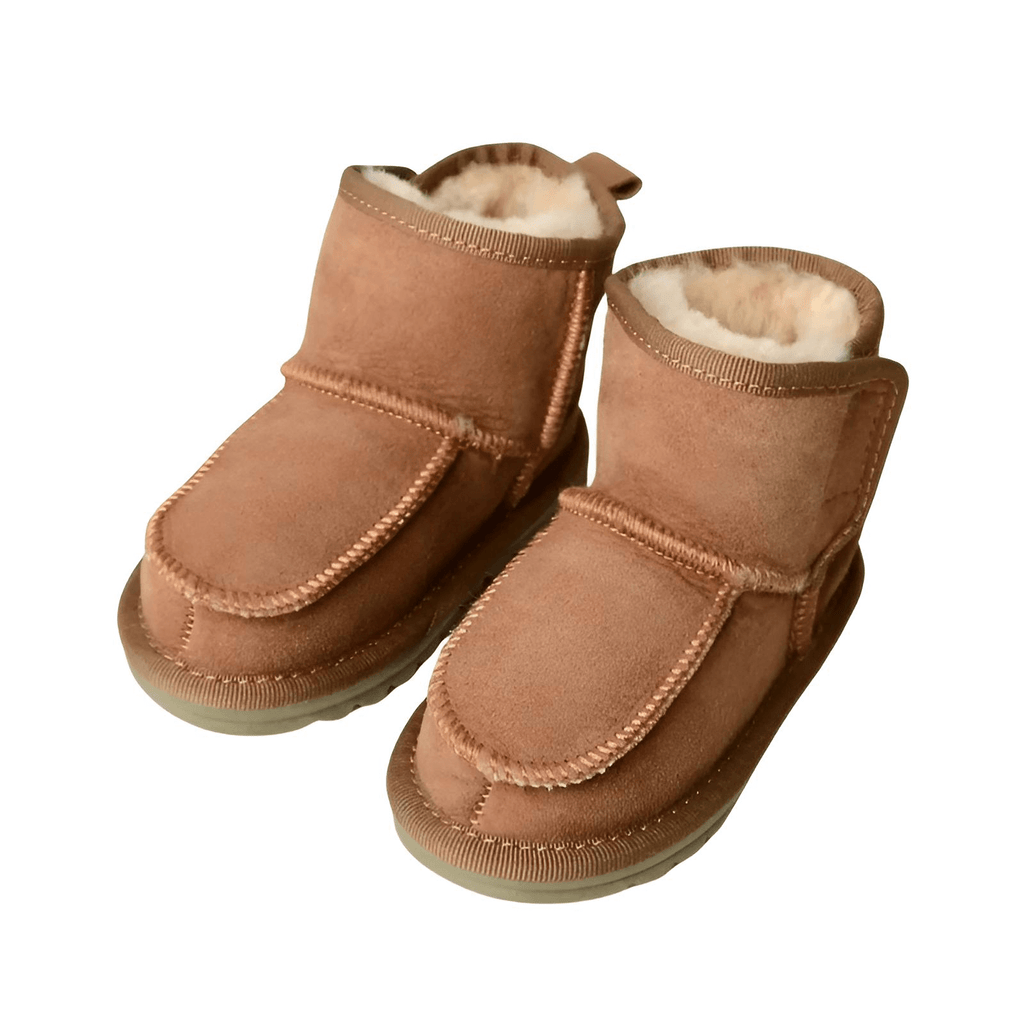 Drestiny-Chestnut-Real Sheepskin Fur Baby Snow Boots