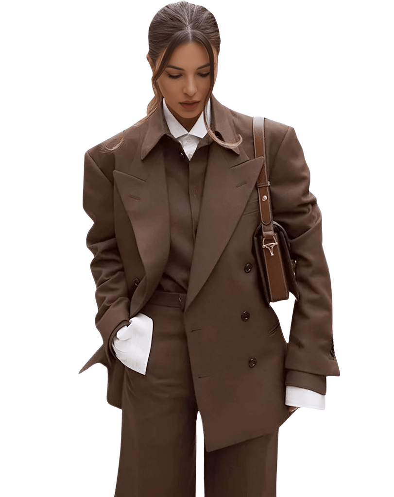 Elevate your professional look with this chic women's brown suit set at Drestiny. Enjoy free shipping and tax coverage, plus up to 50% off!