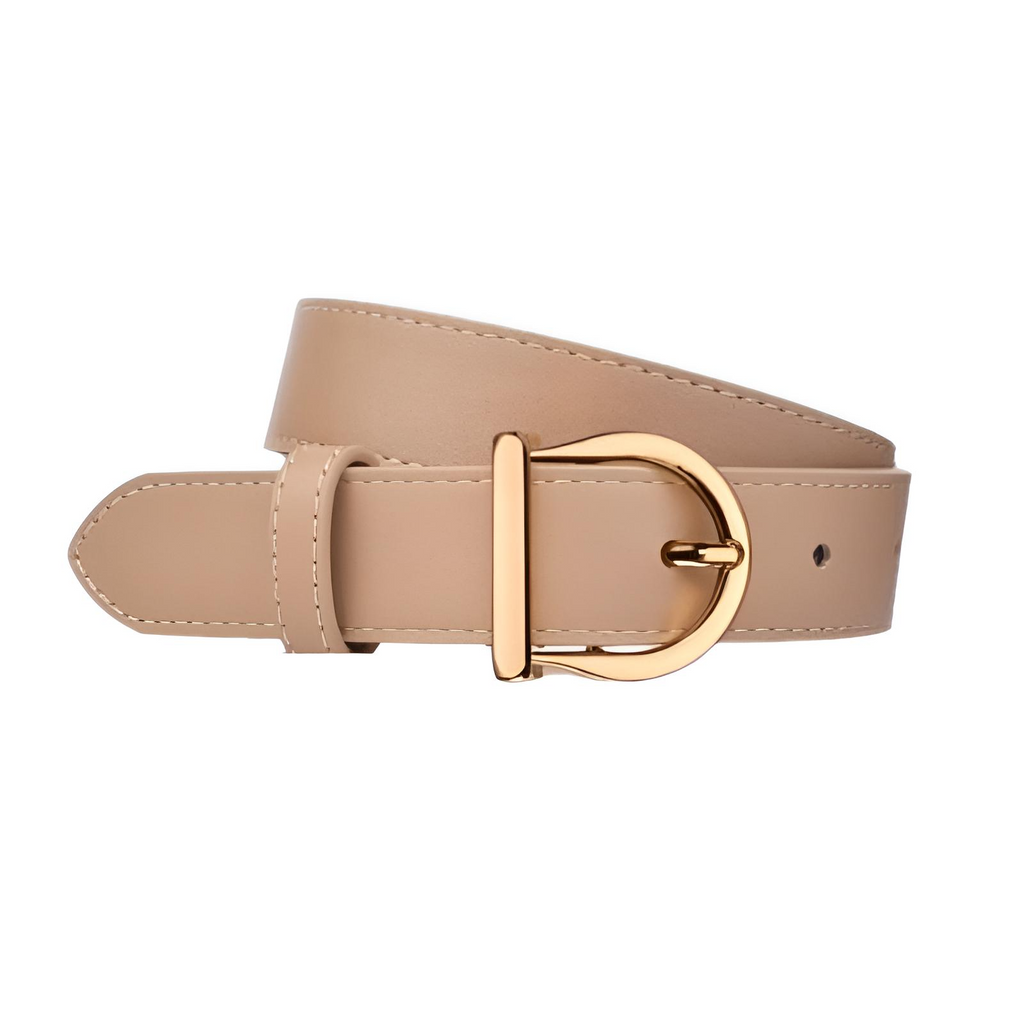 Drestiny-Khaki-Skinny Leather Belt
