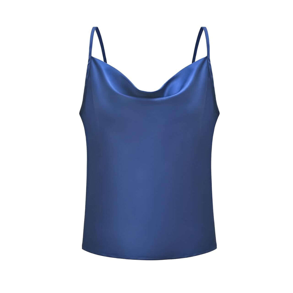 Drestiny-Dark Blue-Simple Silk Camisole For Work And For Casual