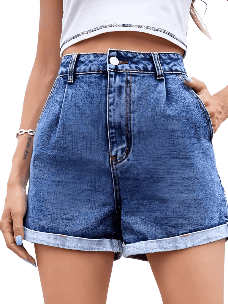 Drestiny-Dark Blue Jean Shorts Women