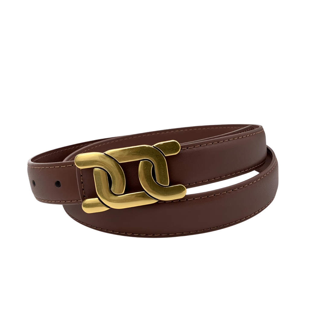 Drestiny-Dark Brown Leather Belt For Women