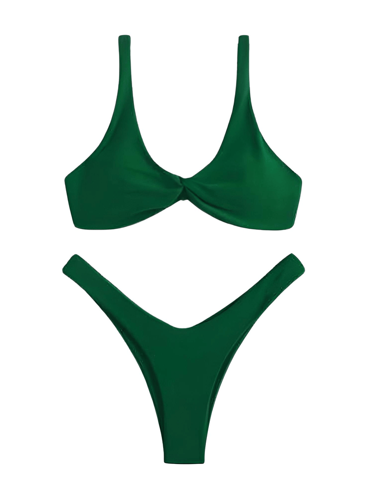 Drestiny-Dark Green-High Cut Bikini Set