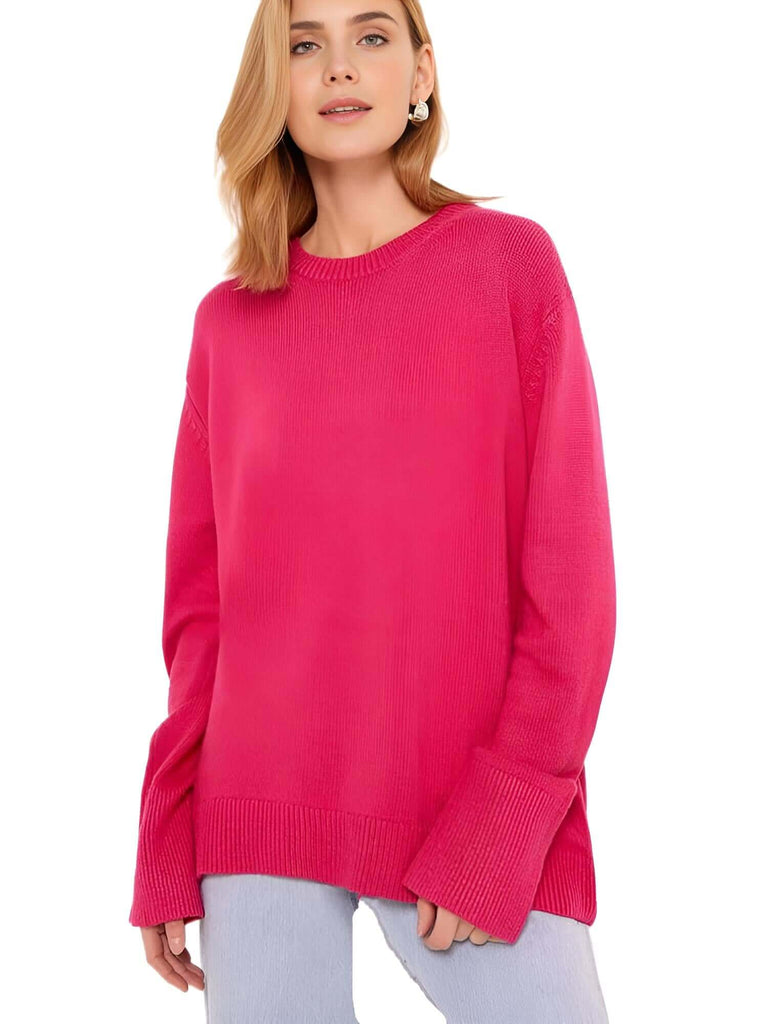 Drestiny-Deep Pink-High Quality Casual Women's Sweater