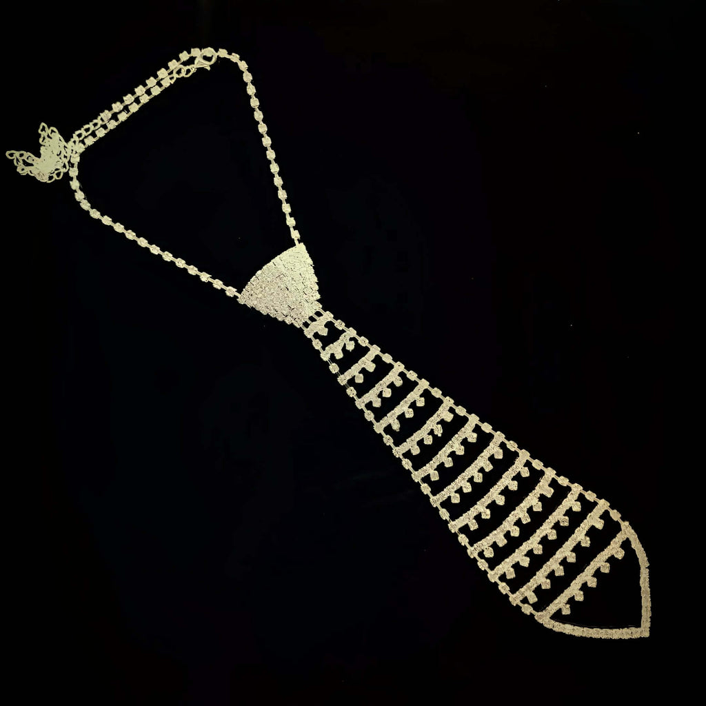 Fashionable and Elegant Rhinestone Necktie Necklaces For Women