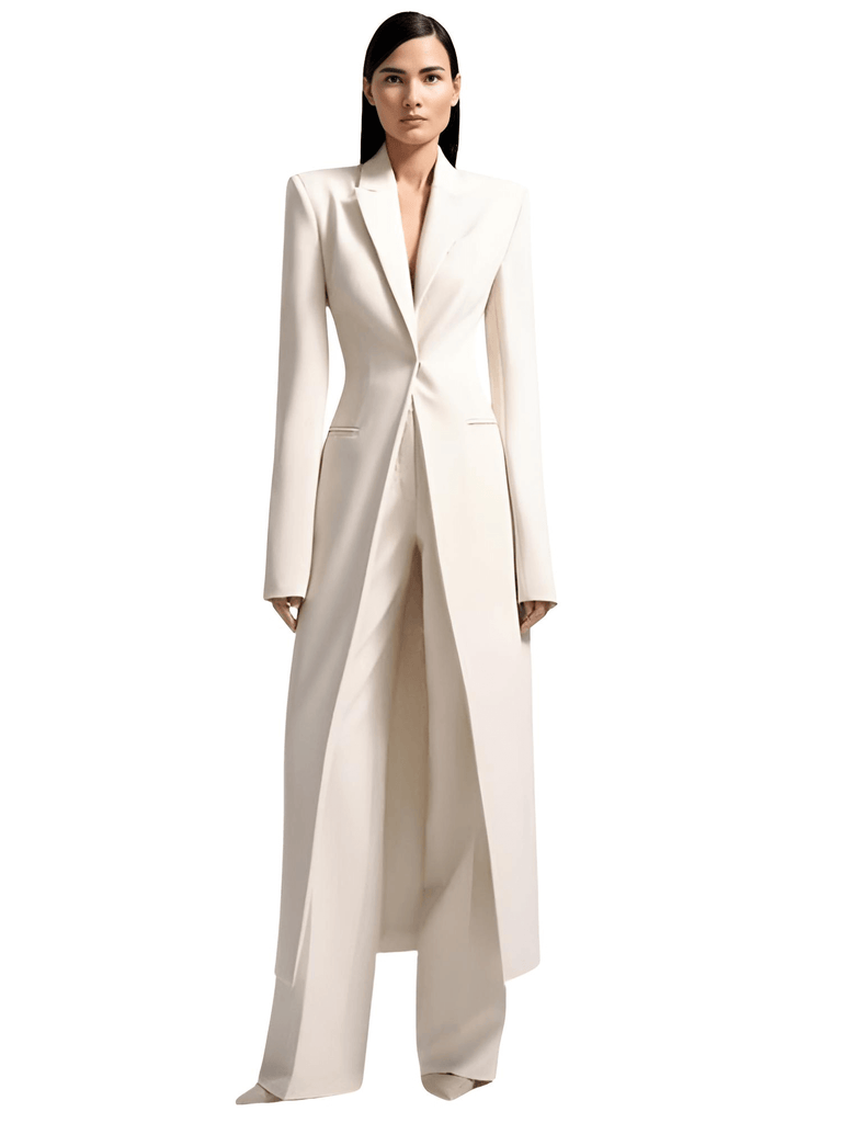 Look chic and sophisticated in the women's off white pant suit set at Drestiny. Shop now to enjoy free shipping and tax coverage. Save up to 50% off!