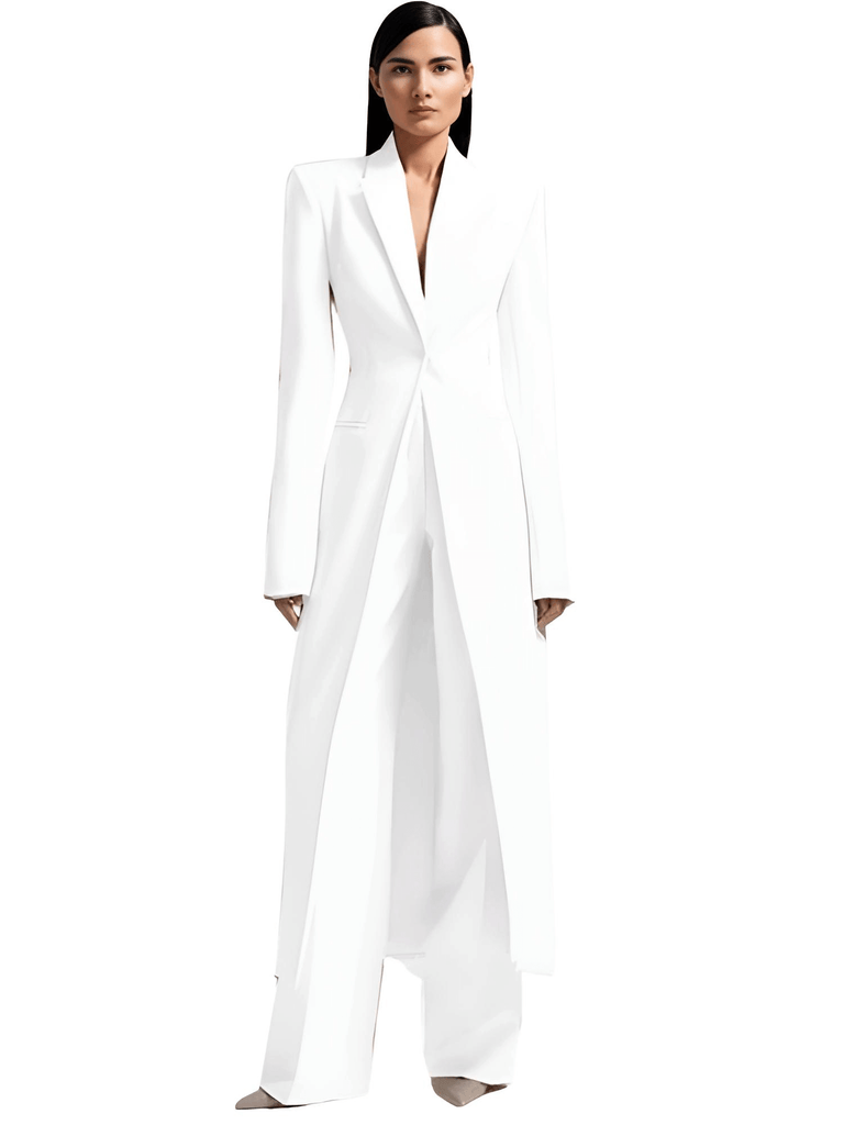 Look chic and sophisticated in the women's white pant suit set at Drestiny. Shop now to enjoy free shipping and tax coverage. Save up to 50% off!