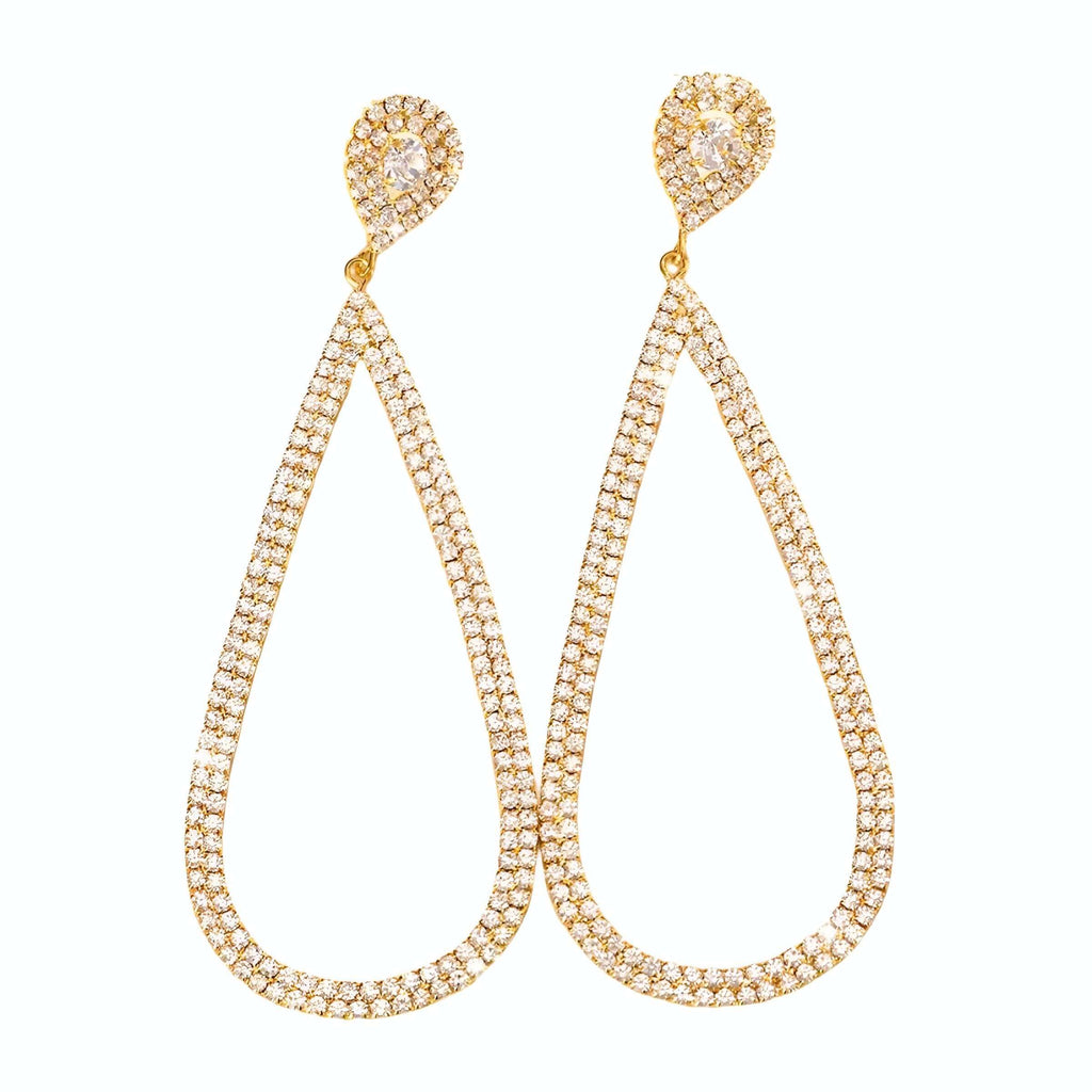 Exaggerated Water Drop Big Gold Hoop Earrings For Women