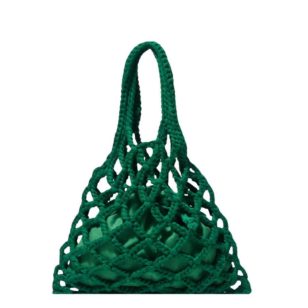 Drestiny-Green-Braided Crochet Net Bag