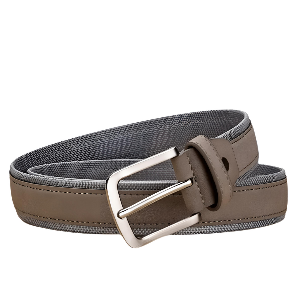 Drestiny-Grey-Men's Suede Leather Belt With Oxford Strap