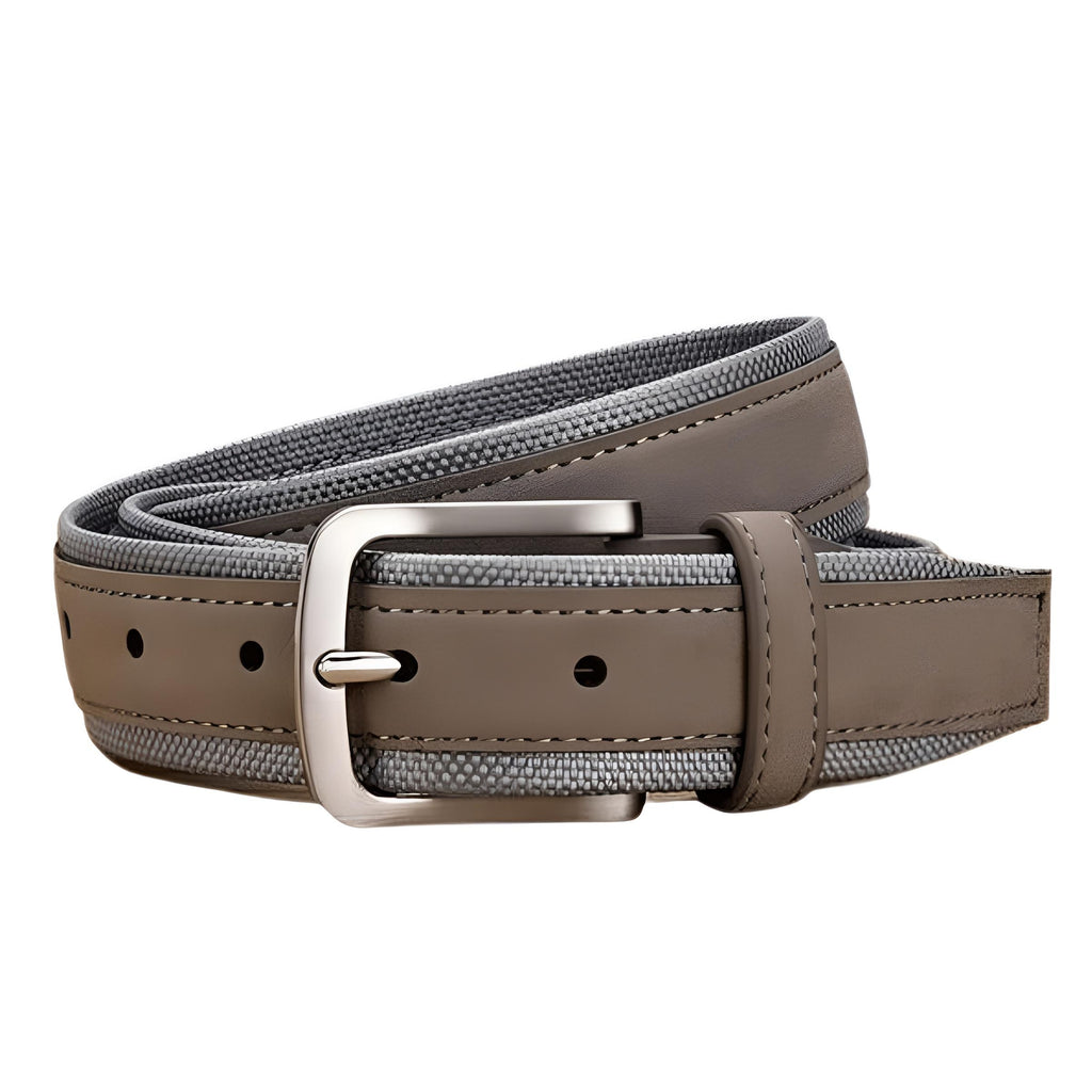 Drestiny-Grey-Men's Suede Leather Belt With Oxford Strap