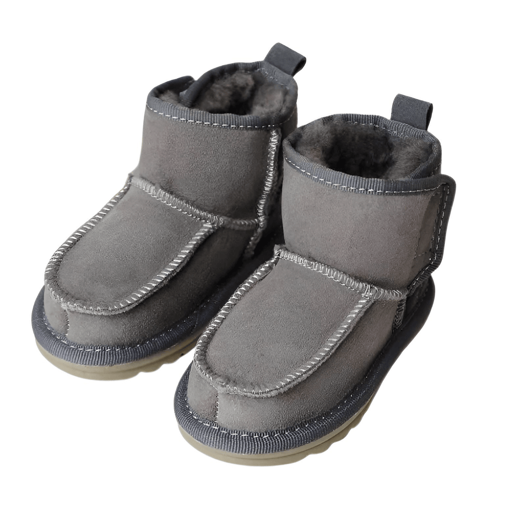 Drestiny-Grey-Real Sheepskin Fur Baby Snow Boots
