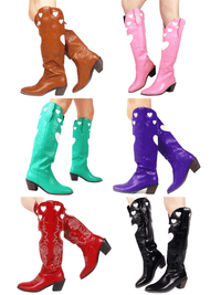 Thumbnail for Knee High Heart Shape Cowboy Boots For Women - In 8 Colors! -, Boots , Drestiny , 10, 10.5, 7.5, 8.5, 9, 9.5, Australia, Beige, Black, Boots, Brown, FR, Pink, Purple, Red, Teal, United Kingdom, United States, White, Yellow , Drestiny , www.shopdrestiny.com