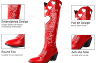 Thumbnail for Knee High Heart Shape Cowboy Boots For Women - In 8 Colors! -, Boots , Drestiny , 10, 10.5, 7.5, 8.5, 9, 9.5, Australia, Beige, Black, Boots, Brown, FR, Pink, Purple, Red, Teal, United Kingdom, United States, White, Yellow , Drestiny , www.shopdrestiny.com