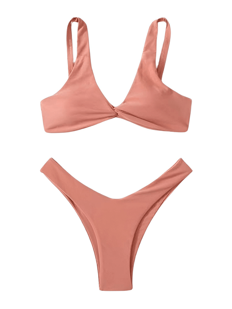 Drestiny-Salmon-High Cut Bikini Set