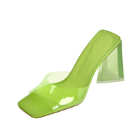 Thumbnail for Square Toe Block Heel Sandals -, Shoes , Drestiny , 10, 11, 12, 13, 14, 15, 6, 7, 8, 9, 9.5, Australia, Black, Blue, Green, Heels, Lime, Orange, Red, Sandals, United Kingdom, United States, White, Yellow , Drestiny , www.shopdrestiny.com