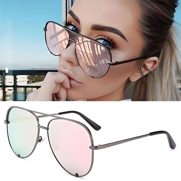 Drestiny-Luxury Gun Metal and Pink Sunglasses For Women