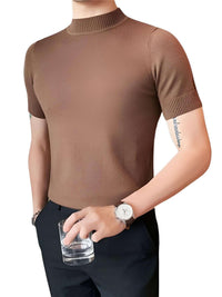Thumbnail for Short Sleeve Men's Mock Neck Shirt -, Turtlenecks , Drestiny , 4XL, Australia, Black, Blue, Bright Blue, Brown, Casual Shirts, Dark Blue, Dark Green, Dark Grey, Dress Shirts, FR, L, M, Navy, New Zealand, Red, Short Sleeves, T-Shirts, Tan, Turtlenecks, United Kingdom, United States, White, XL, XXL, XXXL, Yellow , Drestiny , www.shopdrestiny.com