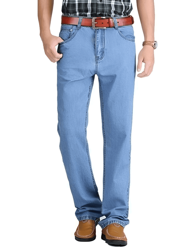 Men's Lightweight Casual Blue Jeans - 100% Cotton!