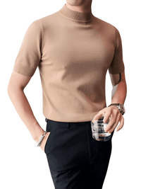 Thumbnail for Short Sleeve Men's Mock Neck Shirt -, Turtlenecks , Drestiny , 4XL, Australia, Black, Blue, Bright Blue, Brown, Casual Shirts, Dark Blue, Dark Green, Dark Grey, Dress Shirts, FR, L, M, Navy, New Zealand, Red, Short Sleeves, T-Shirts, Tan, Turtlenecks, United Kingdom, United States, White, XL, XXL, XXXL, Yellow , Drestiny , www.shopdrestiny.com