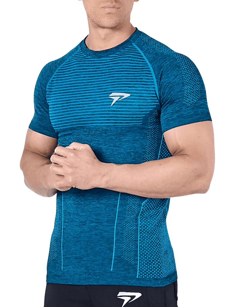 Men's Tight Compression Blue Quick Dry T-Shirt