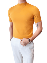 Thumbnail for Short Sleeve Men's Mock Neck Shirt -, Turtlenecks , Drestiny , 4XL, Australia, Black, Blue, Bright Blue, Brown, Casual Shirts, Dark Blue, Dark Green, Dark Grey, Dress Shirts, FR, L, M, Navy, New Zealand, Red, Short Sleeves, T-Shirts, Tan, Turtlenecks, United Kingdom, United States, White, XL, XXL, XXXL, Yellow , Drestiny , www.shopdrestiny.com