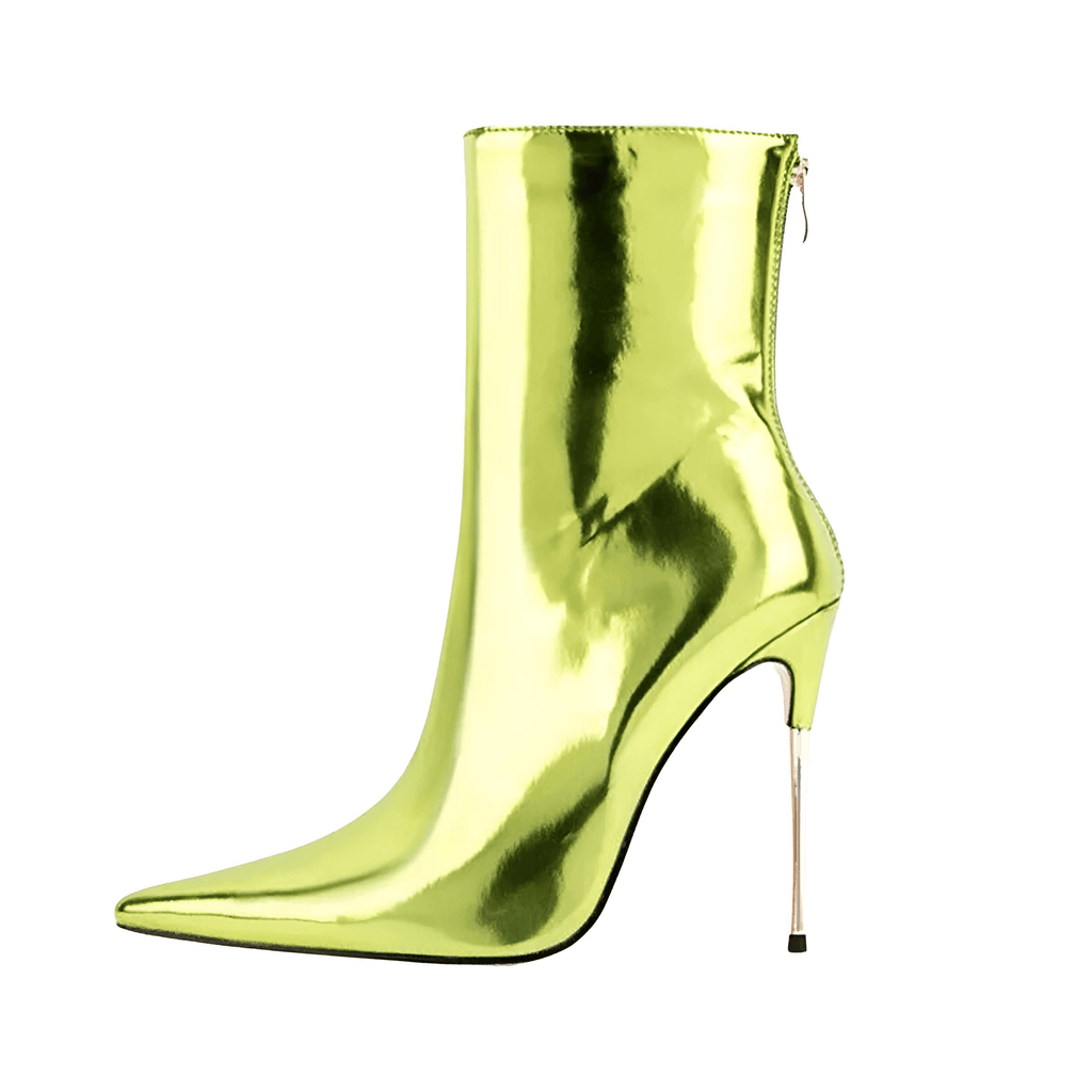 Drestiny-Metallic Green Mid-Calf Boots