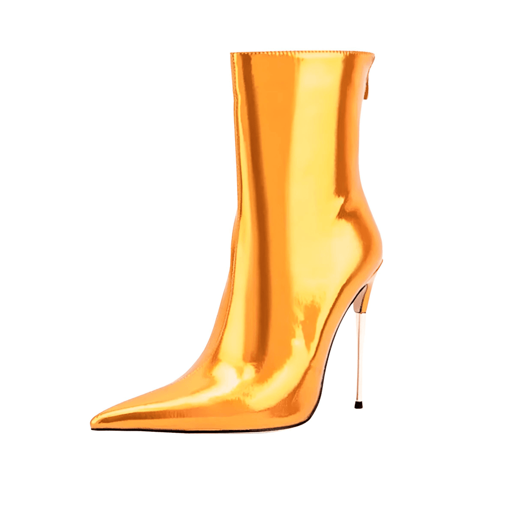 Drestiny-Metallic Orange Mid-Calf Boots