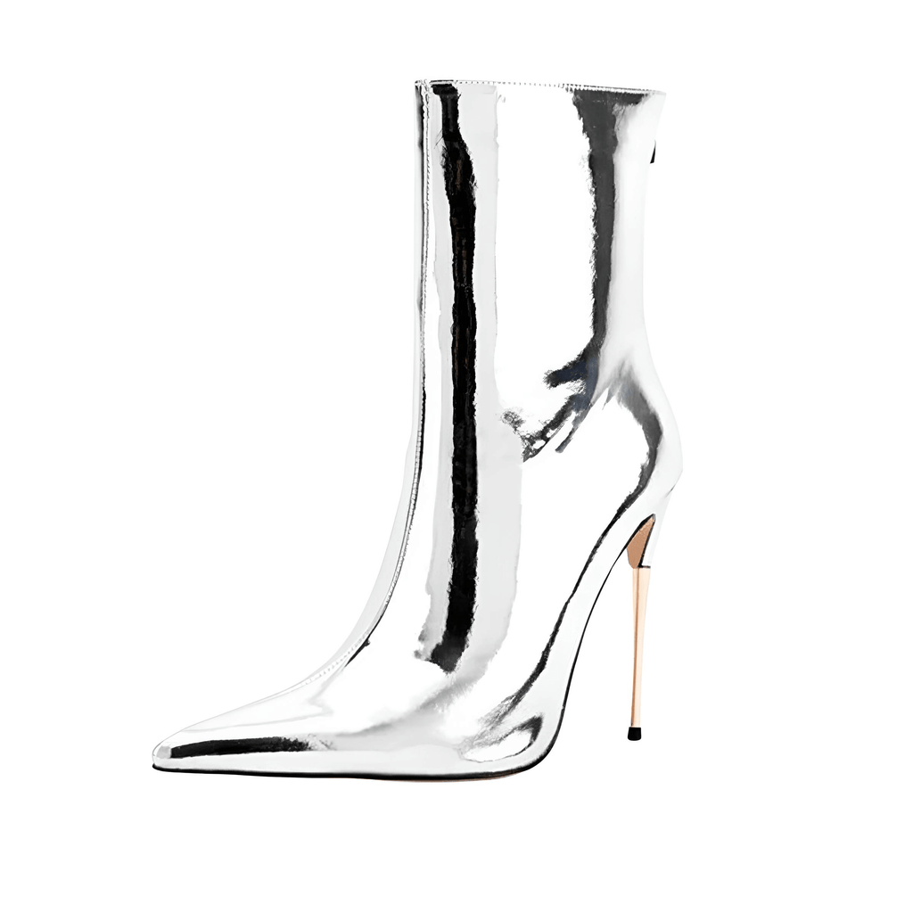 Drestiny-Metallic Silver Mid-Calf Boots