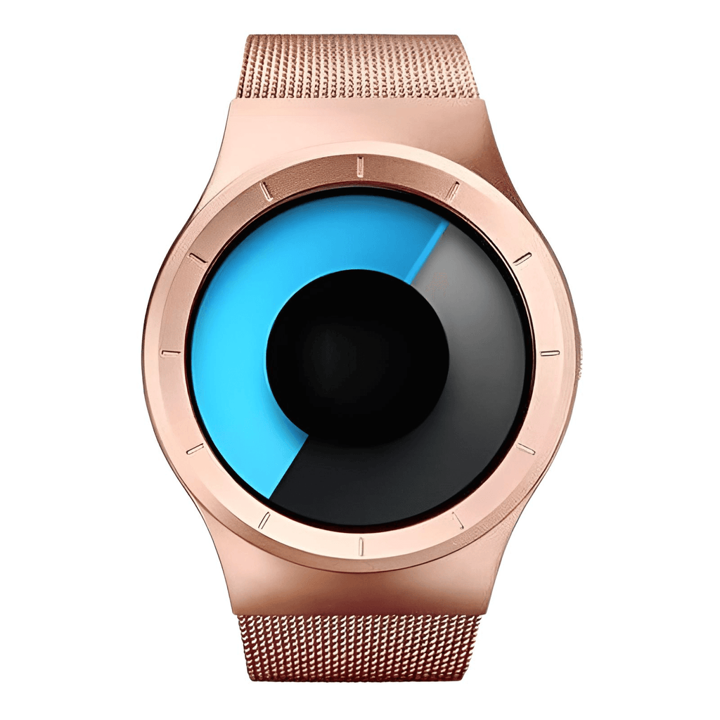 Drestiny-Pink Gold-Blue-Creative Quartz Watch