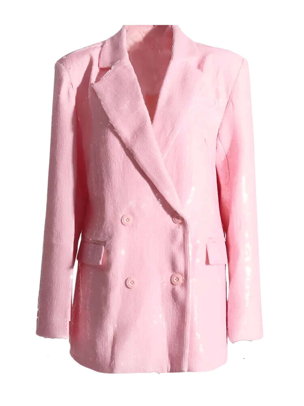 Drestiny-Pink Sequin Oversized Blazer