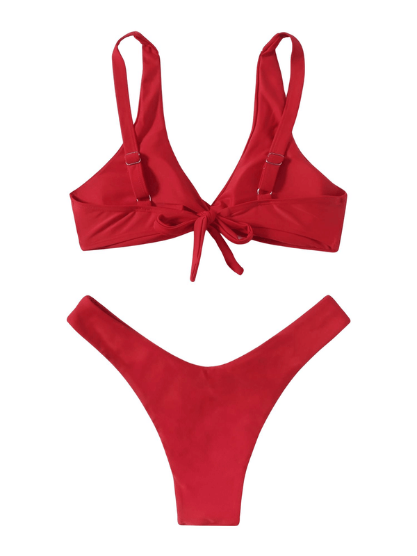 Drestiny-Red-High Cut Bikini Set